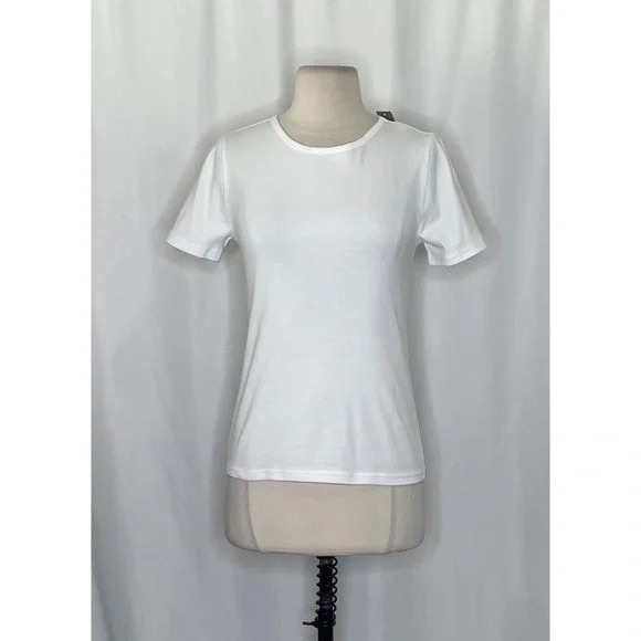 NWT!! J. CREW New Perfect Fit Short Sleeve T-Shirt Top Knit Solid White Small - Picture 3 of 12